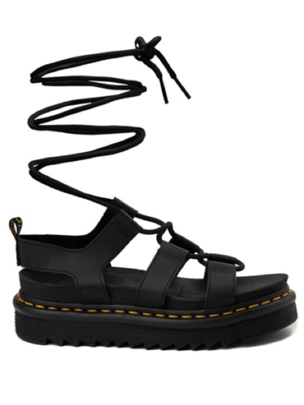 Dr. Martens Black Lace-Up Platform Gladiator Sandals Sz 8 women